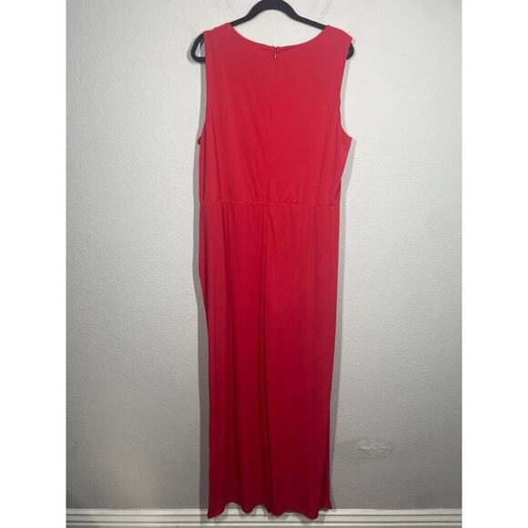 J by Jason Wu Plus Size 1X Wide Leg Jumpsuit Red Side Pocket Sleeveless Stretch - Picture 10 of 10